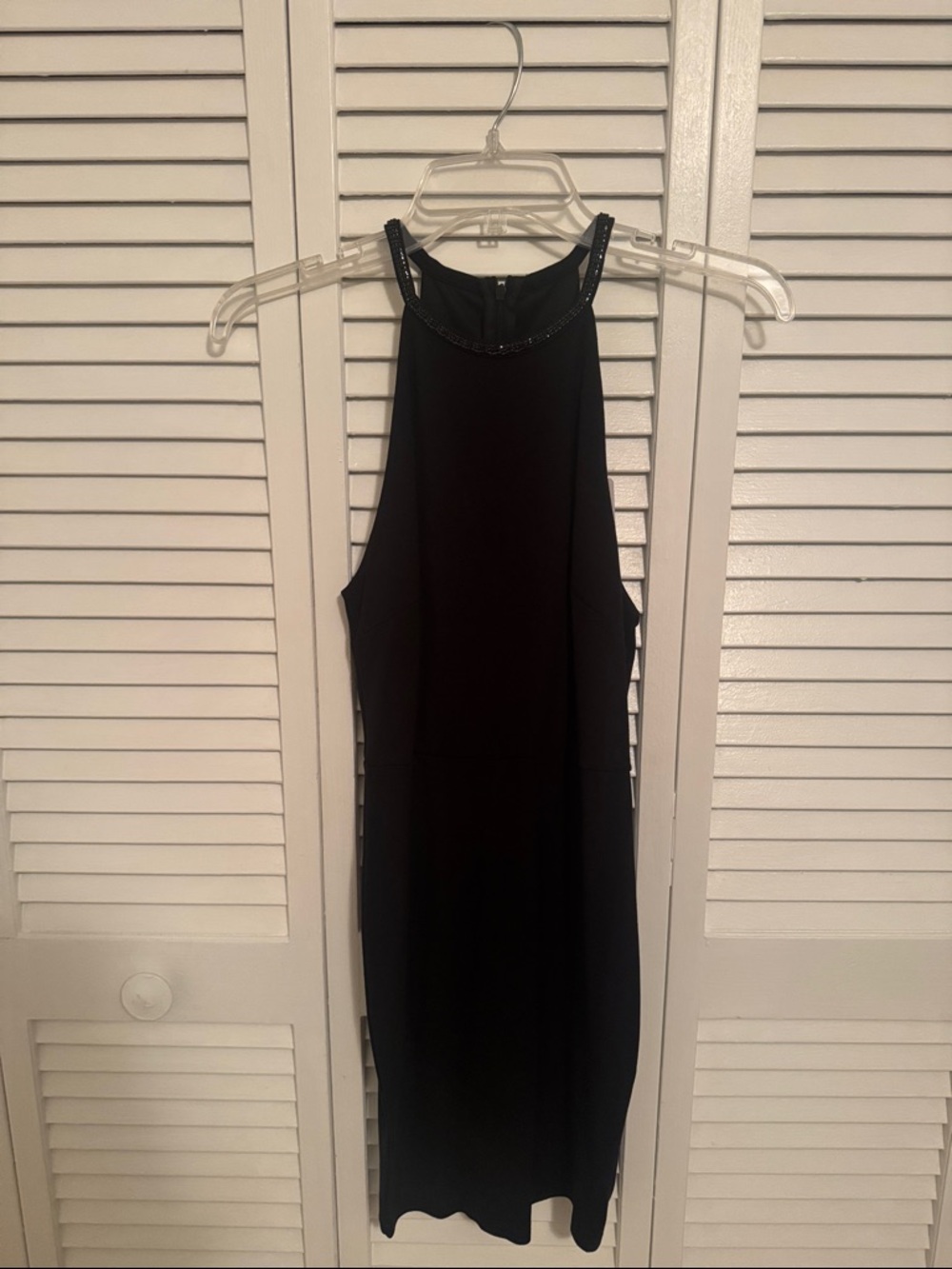 Forever 21 Black Beaded Halter Mini Dress